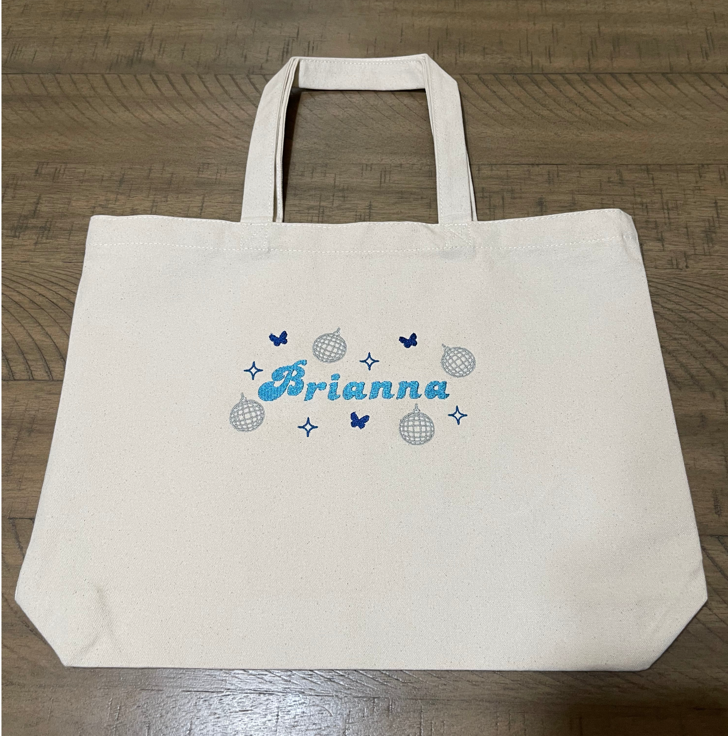 Mirrorball Custom Name Tote Bag