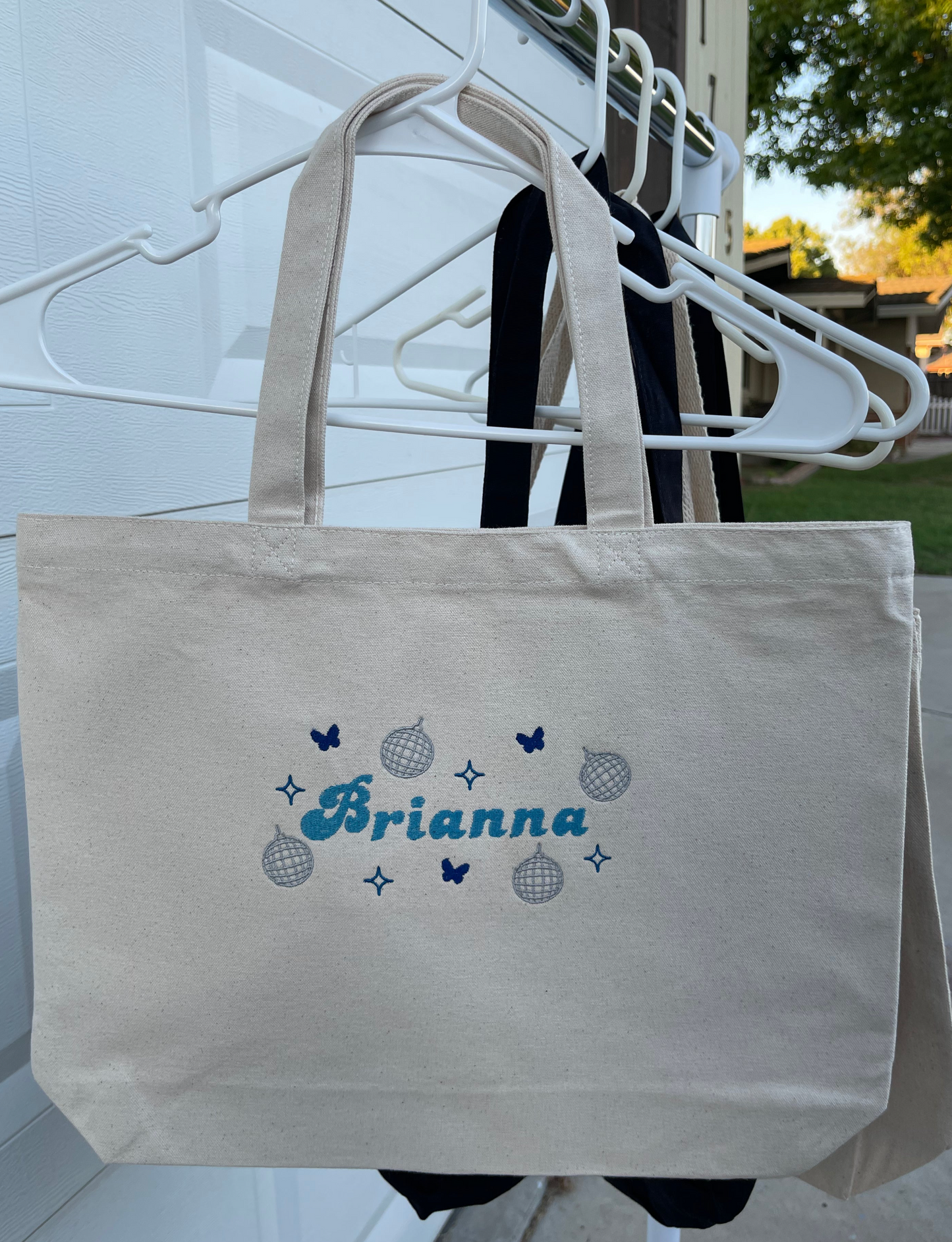 Mirrorball Custom Name Tote Bag