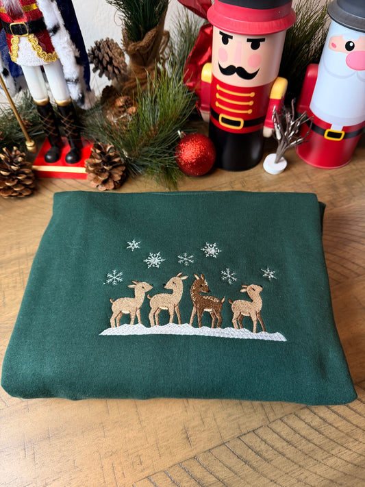 Cozy Reindeer Embroidered Sweater
